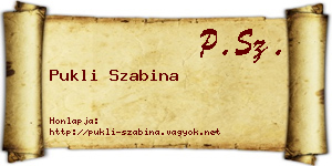 Pukli Szabina névjegykártya
