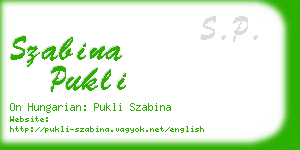 szabina pukli business card